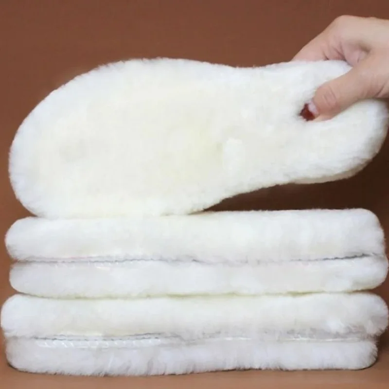 Warm Rabbit Fur Insoles Winter Soft Thicken Warm Fluffy Insole Women Men Thermal Natural Snow Boot Plush Soft Wool Shoe Pads