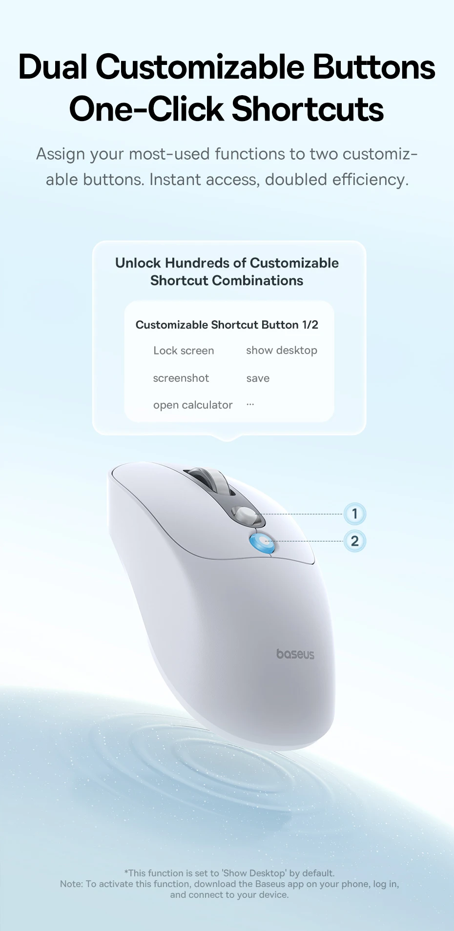 Baseus EM2 Ergonomic Wireless Mouse Bluetooth 5.3 2.4G