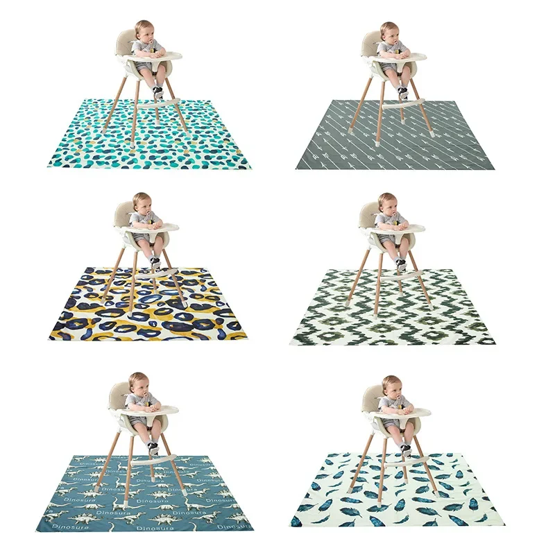 Children's Under High Chair Splash Pad Washable Waterproof Anti-Slip Floor Splash Baby High Dining Chair Picnic Baby Play Mat