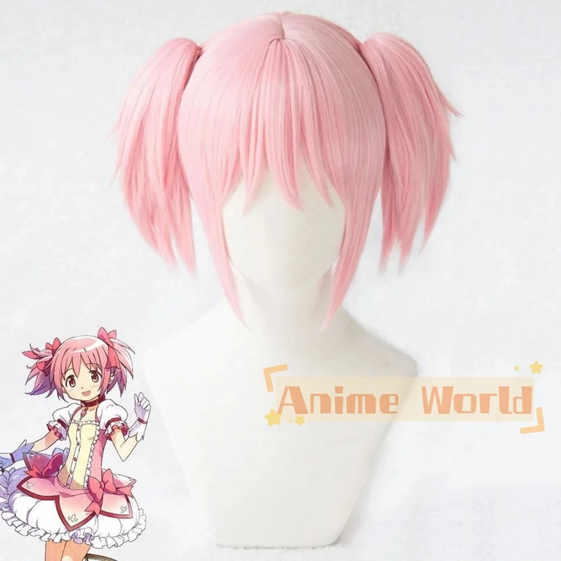 

Puella Magi Madoka Magica Kaname Madoka Pink Cosplay Wig Halloween Synthetic Hair Heat