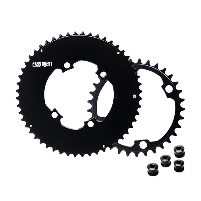 PASS QUEST チェーンリング 52-36T ブラック PASS QUEST Chainring 110 BCD for Shimano 105 R7100 R8100 R9200