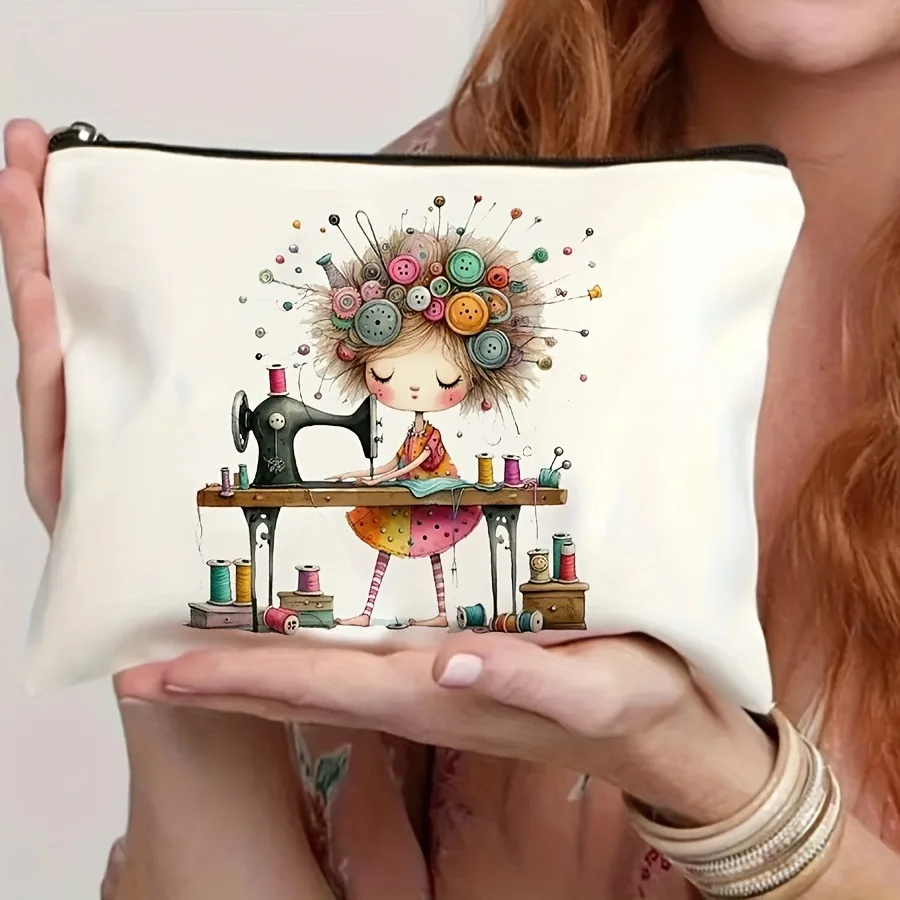 Lebendige Illustration einer Make-up-Tasche mit Reißverschluss, leicht, faltbar, Reise-Kosmetiktasche für Damen, Reise-Aufbewahrungstasche – Detail 5