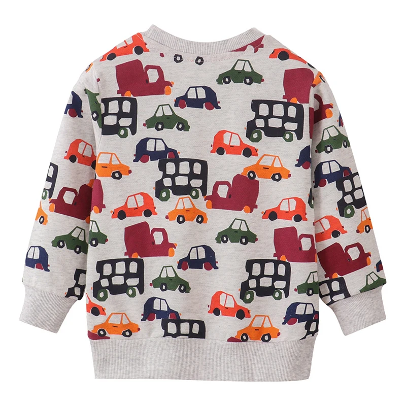 Autumn New Tops Kids Clothes Baby Boys Children's Clothing 2025 Spring Cartoon Vehicles Infants Sweatshirts Hoodie