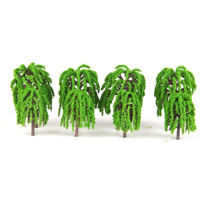 25pcs 5.5cm Willow Trees Model 3D Landscape Decoration Model Trees Train Park Railway Architecture Scenery Landscape Miniature