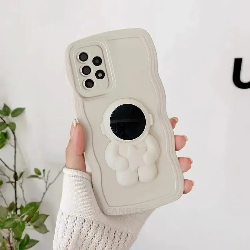 thumbnail image 1 of A 53 52 23 Astronaut Holder Wavy Silicone Case For Samsung Galaxy A52 A53 A33 A23 A13 A73 A72 A32 4g 5g Stand Cover A54 A34 A14, 1 of 5
