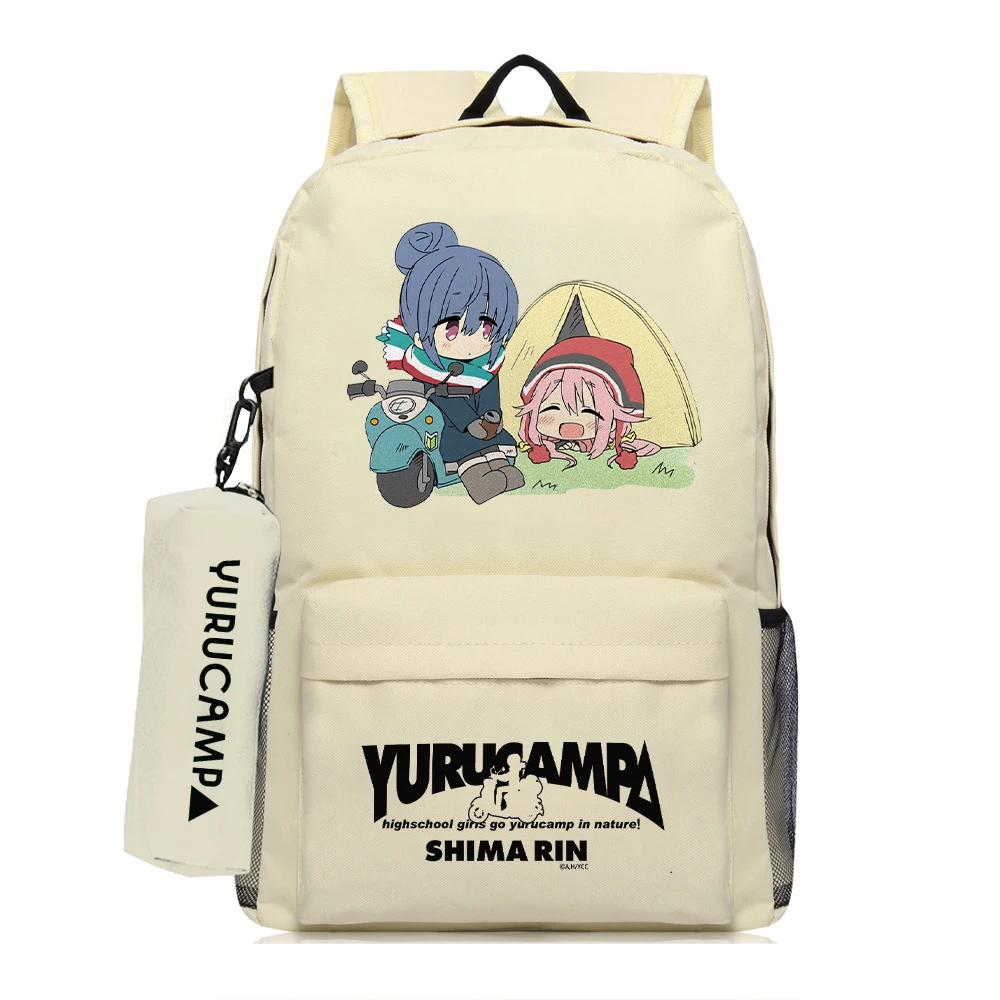 

Yuru Camp Kagamihara Nadeshiko Shima Rin Large Capacity Schoolbag Laptop Backpack Boys Girls School Books Bags Rucksack