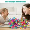 Colorful retractable ball kid magic Indoor outdoor flower ball throwing ball game parent-child interactive toy kid sensory toys 3