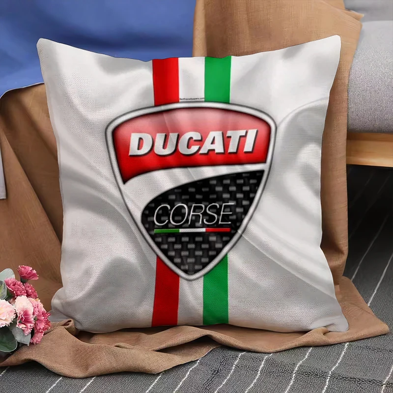 

Double-sided Printed Pillowcase D-Ducati Series 40x40 Home Decoration Sofa Bedroom Car Cushion Cover Short Plush Material