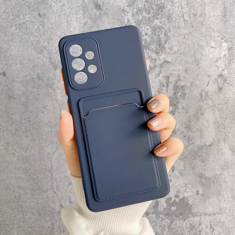 Luxury Silicone Wallet Card Holder Phone Case – Shockproof Soft Cover with Fine Hole Design