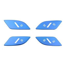 Deluxe Car Door Lock Trim Frame Decoration Stickers (4pcs blue sticker)