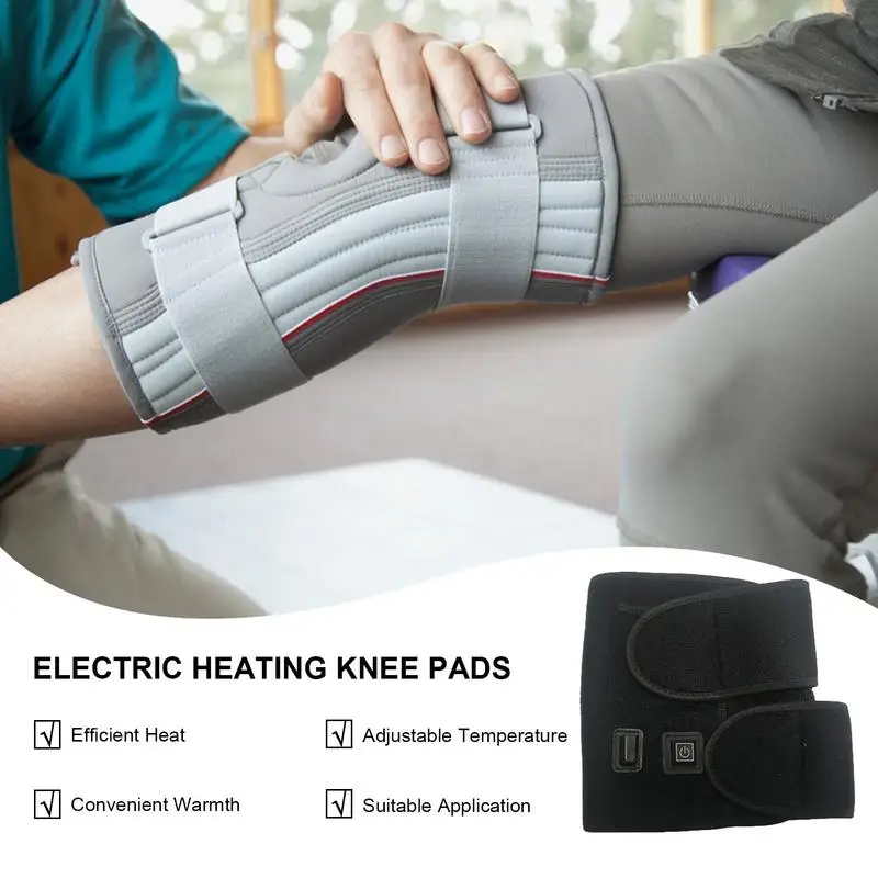 Electric Heating Knee Pads USB Rechargeable with 3 Heating Level Auto-Off Adjustable Small Heating Pad for Men Women Knee