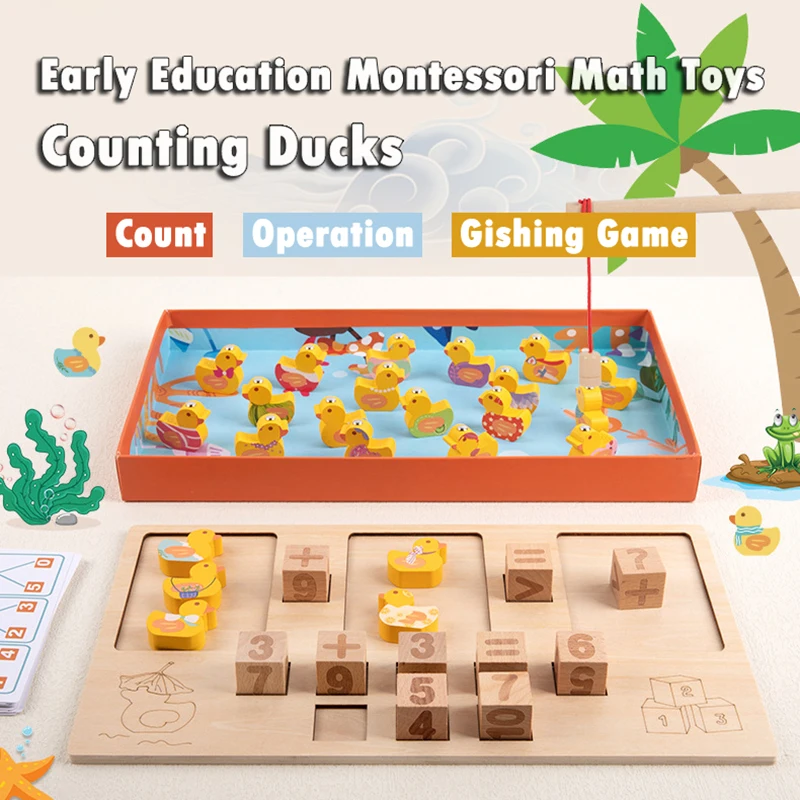 Montessori Counting Duck Math Games Learning Toys For Kids Calculate Set Early Education Acytivity Board Thinking Math Toys Aids