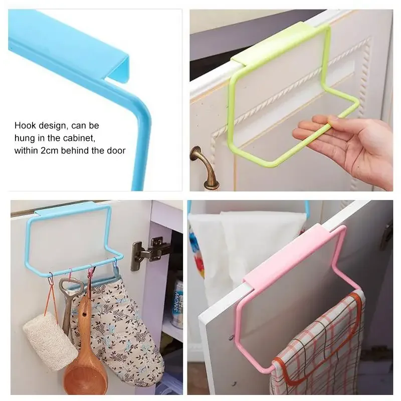Plastic Hanging Holder Multifunction Towel Rack Cupboard Cabinet Door Back Bathroom Storage Organizer Shelves Accessories towel rack