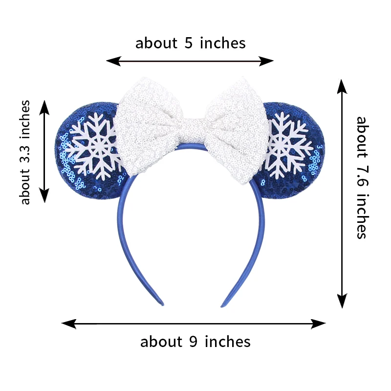 Weihnachts-Cartoon-Mausohren-Haarband für Mädchen, 3,3 Zoll, weiches Haarband mit Schleife, Festival-Party-Weihnachts-DIY-Haaraccessoires, Geschenke – Detail 9