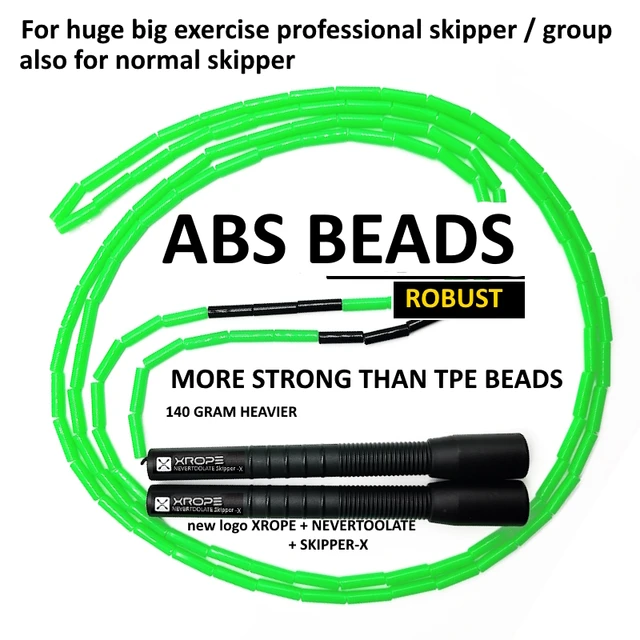 NEVERTOOLATE RA HANDLE  STRAIGHT HARD PE BEAD BEADED JUMP SKIPPING ROPE COLORFUL SKILL FREESTYLE FITNESS CROSSFIT 3