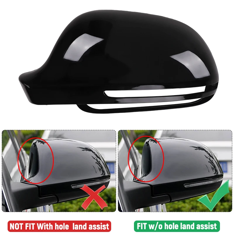 Glossy Black Side Wing Rearview Mirror Cover Cap