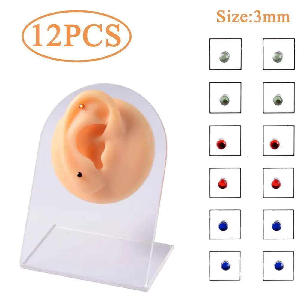 

12PCS/Card Fake Cheater Non Pierced Magnet Ear Tragus Cartilage Lip Labret Stud Nose Jewelry Magnetic Earring