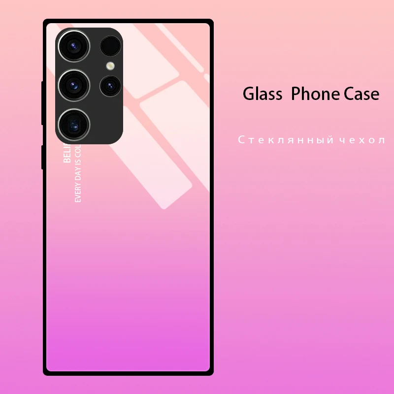 Luxury Tempered Glass Hard Back Bumper Phone Case Cover