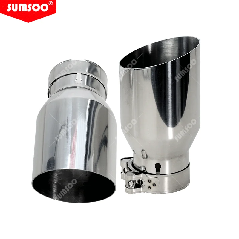 1PCS Exhaust Muffler Tail Pipe Stainless steel Universal Automobile exhaust pipe Muffler Car accessorie modification exhaust muffler tip exhaust trim pipe exhaust pipe muffler