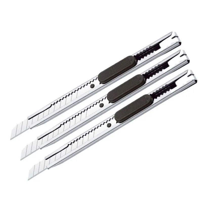15pcs Stainless Steel Retractable Utility Knife 9mm Snap Off Blades