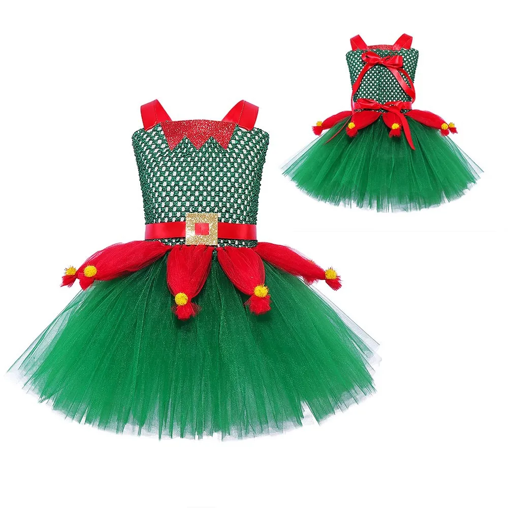 thumbnail image 1 of Vestido de terciopelo con lentejuelas de árbol de Navidad 2024, vestido de Papá Noel para cosplay para niñas, vestidos de fiesta de Navidad, ropa de Año Nuevo para niños, 1 of 5