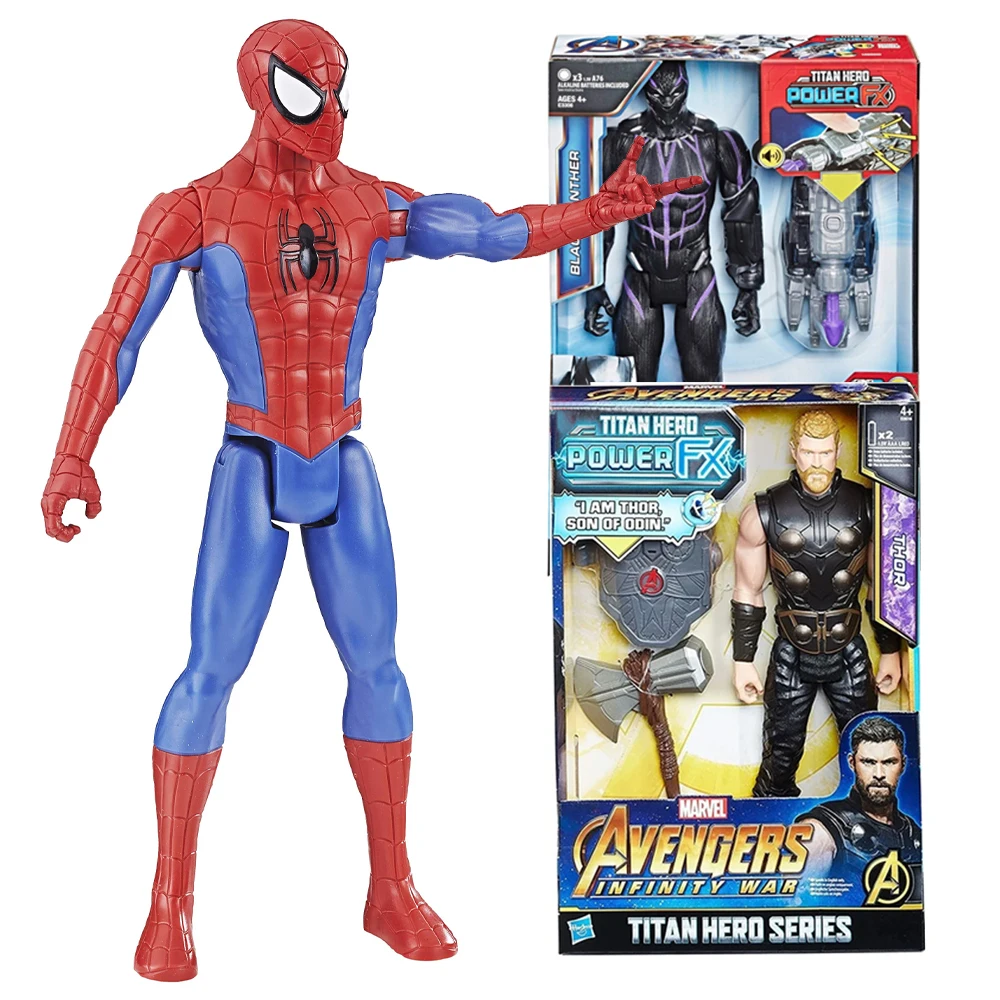 Y Marvel Titan Hero Black Panther Thor Ragnarok Figura Con Power Fx Pack Spiderman Toy Per Regalo Di Compleanno E0616