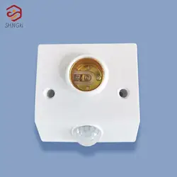 E27 Wall Lamp Holder Socket With PIR Motion Sensor Detector Body Infrared IR Switch E27 Base LED Light Bulb Socket AC 85V-265V