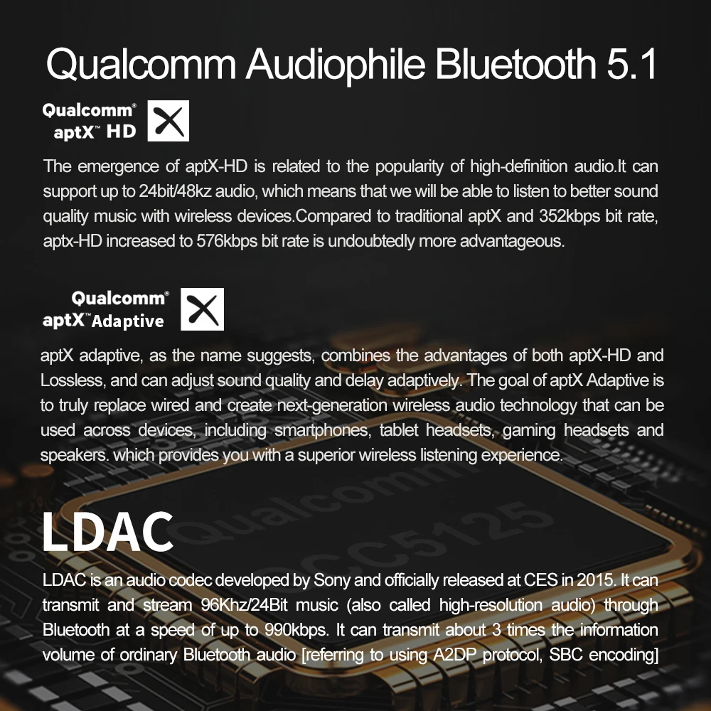 하이파이급 블루투스 리시버 qcc5125 LDAC & APTX HD DAC 오디오 디코더 ESS9018 OAMP