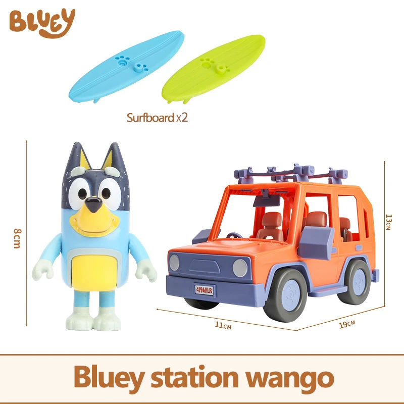 thumbnail image 1 of Bluey-Juego de juguetes de Anime de película de dibujos animados Original, modelo de PVC, viaje, coche, bicicleta y Casa, decoraciones de escritorio, regalo de cumpleaños para niños, 1 of 5