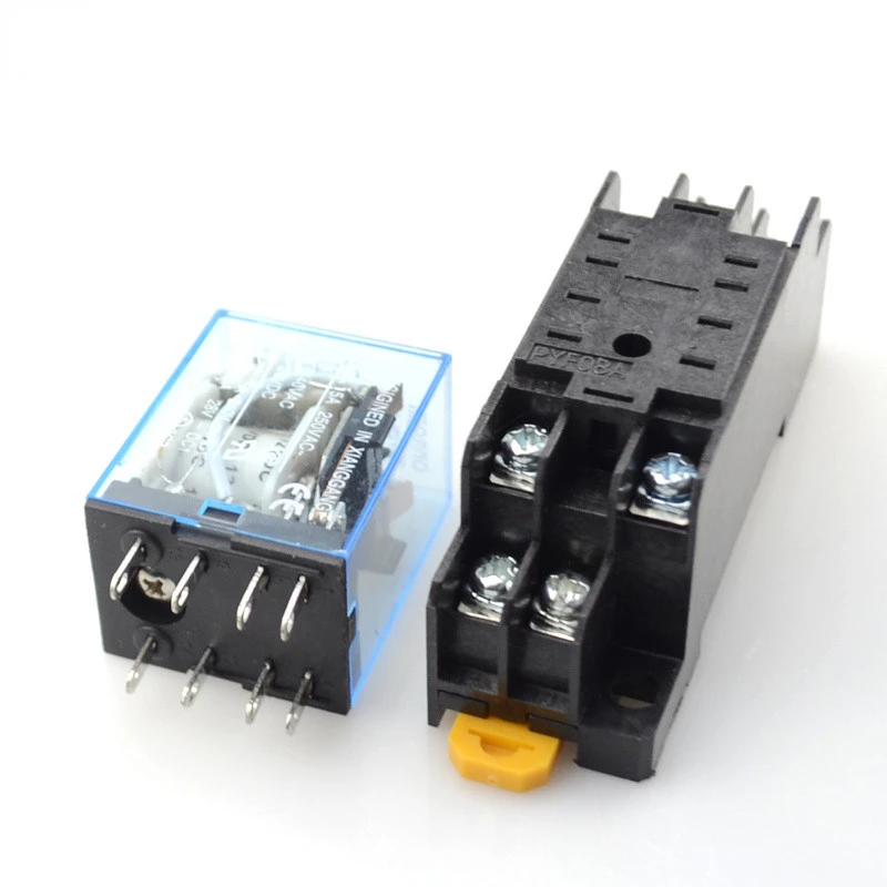 Coil Power Relay Dpdt Ly2nj Led Illuminated Relay Socket Relay