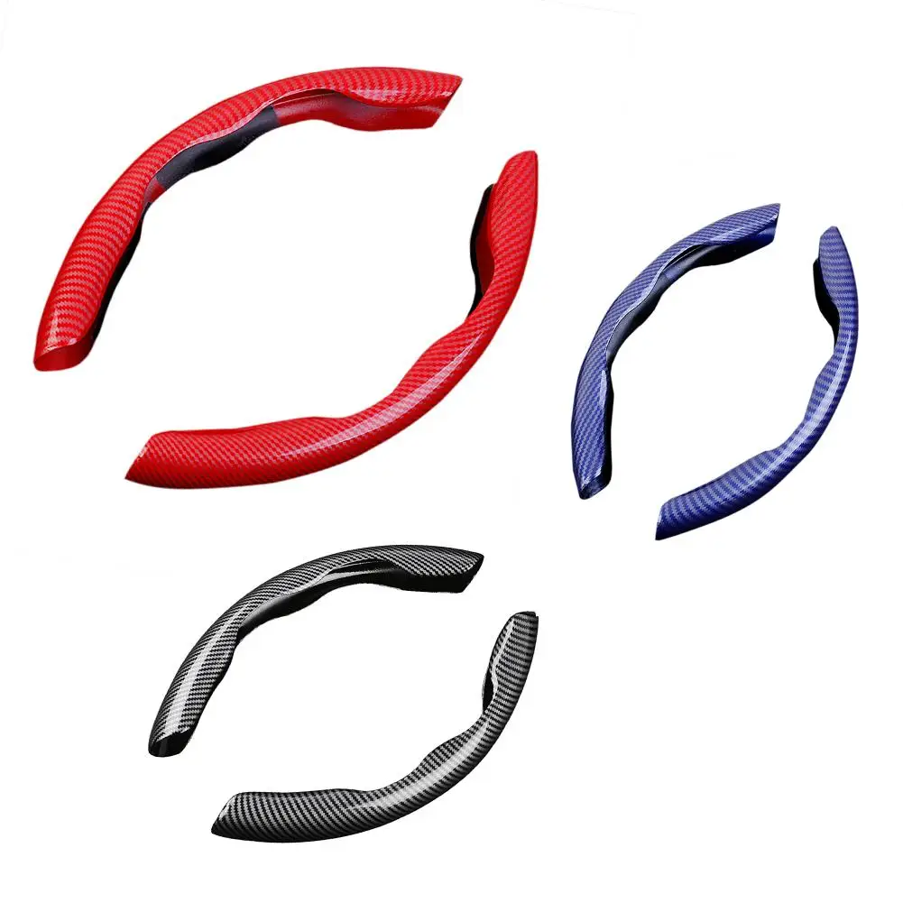 

Car Steering Wheel Cover Handle Booster Anti-slip Case Carbon Fiber Pattern Universal Interior Decoration