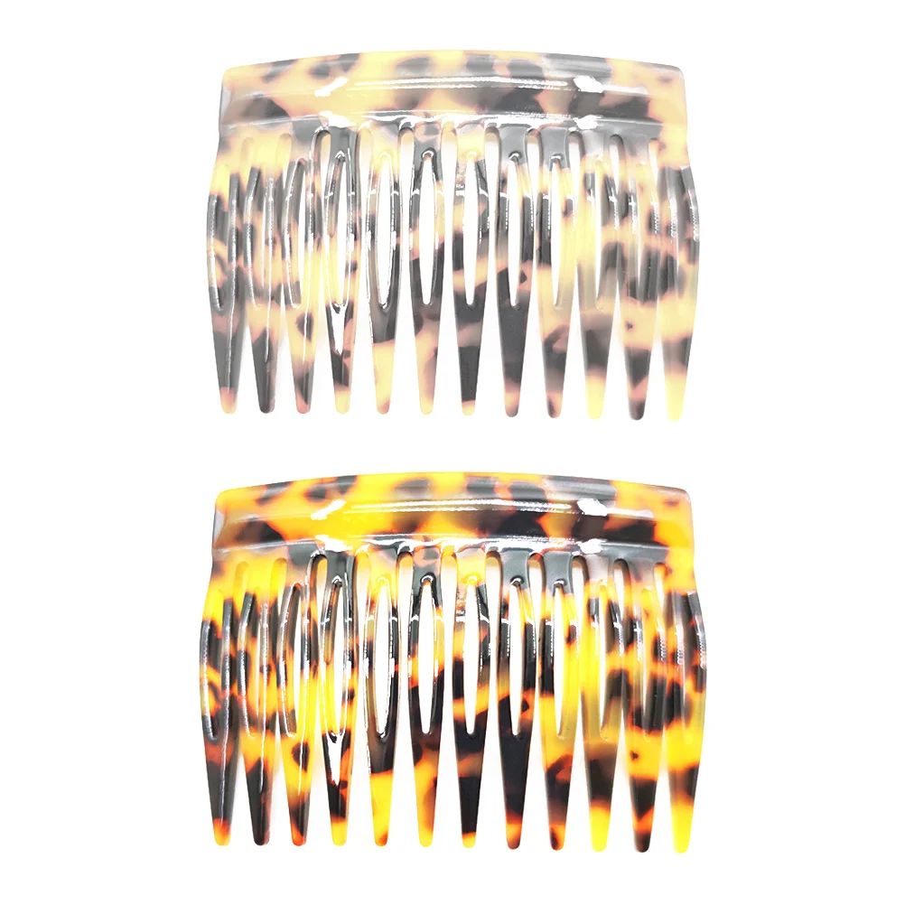 

2 Pcs Hair Accessories for Girls French Leopard Comb Prints Side Combs Classic Teeth