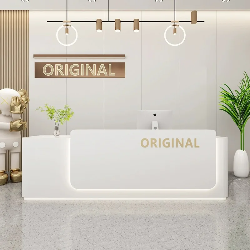 Bancone Moderno Reception Illuminazione Podio Informazioni Checkout Advisory Cassiere Tavolo Salone Bancone Bar Reception Mobili