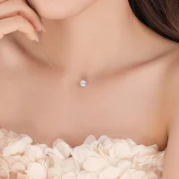 D VVS1 – collier avec pendentif Moissanite 2 carats pour femmes, en argent Sterling 925, ligne de pêche transparente, chaîne, bijoux fins de fête 4