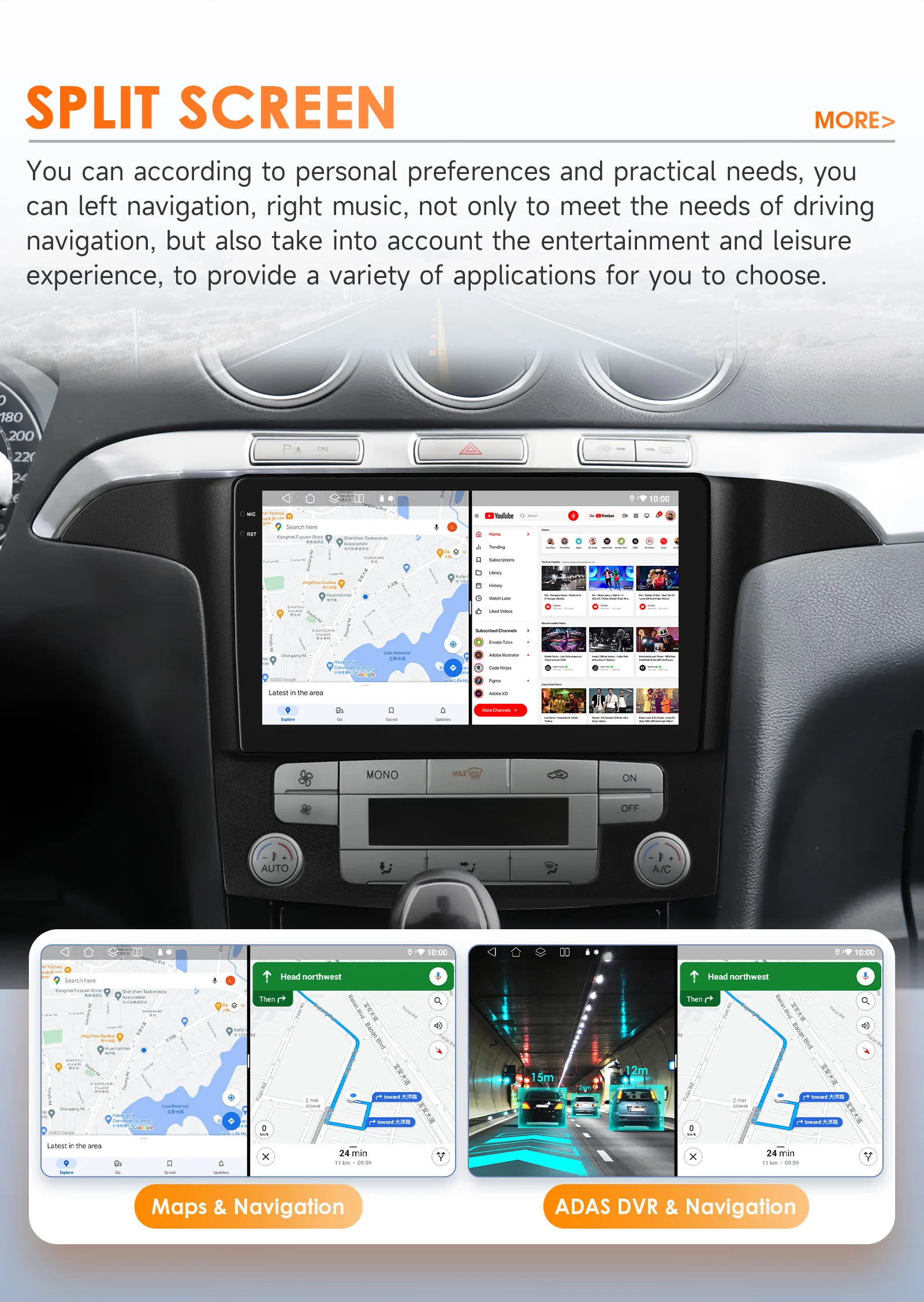 Hizpo 2Din 9 Zoll Android Autoradio für Ford S-Max 2007–2015 RDS DSP GPS 4G BT Auto CarPlay SWC Snapdragon 6115 360 ° CAM – Detail 39