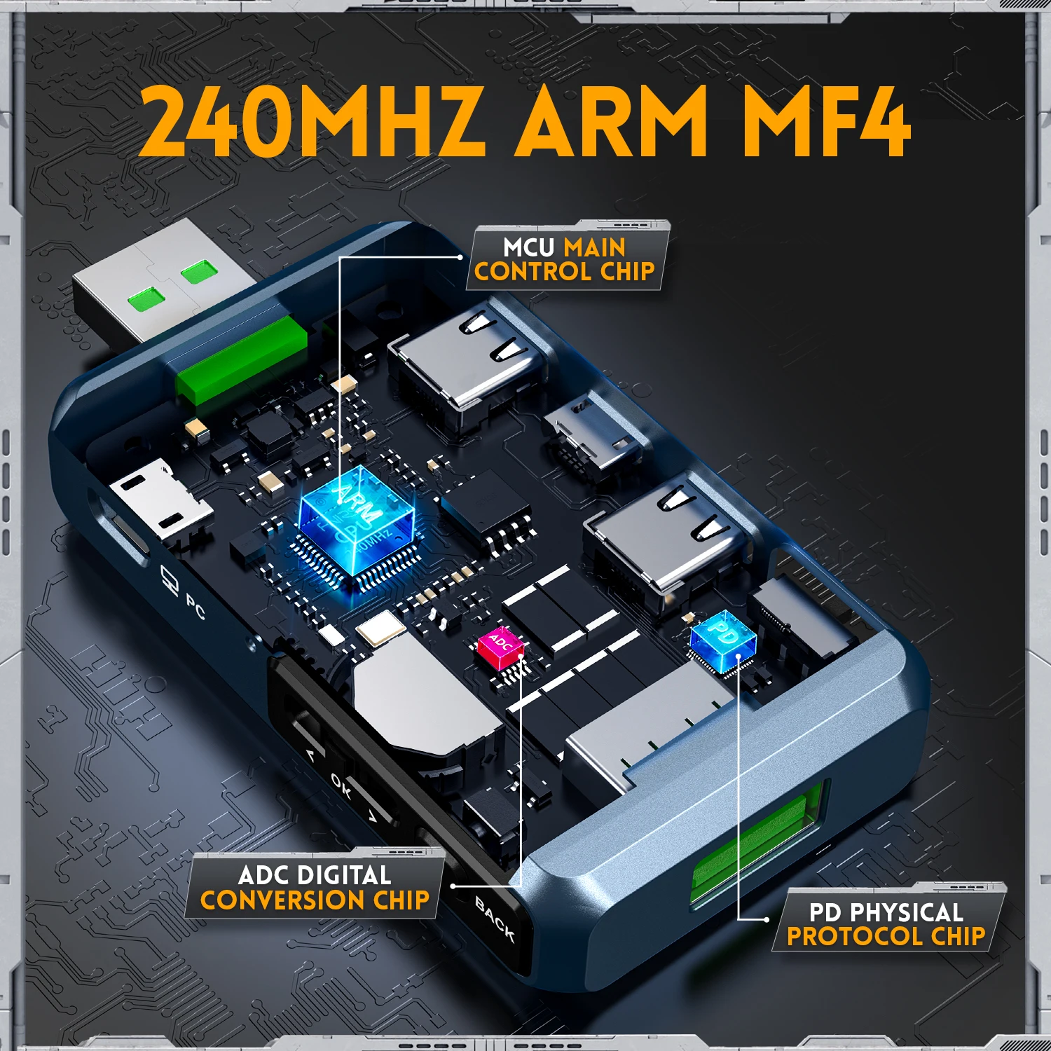 FNIRSI FNB48P USB 테스터 전압계 전류계 TYPE-C 고속 충전 감지 트리거 용량 리플 측정 CNC 금속 쉘 포함