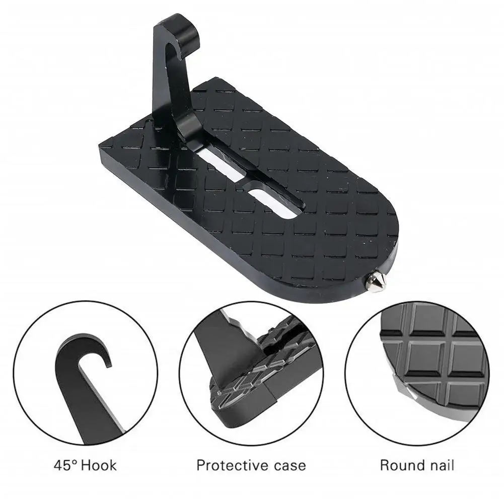 

Universal Folding Car Door Latch Hook Step Mini Auxiliary Foot Pedal Aluminium Alloy Safety Hammer For Interior Car Accessories