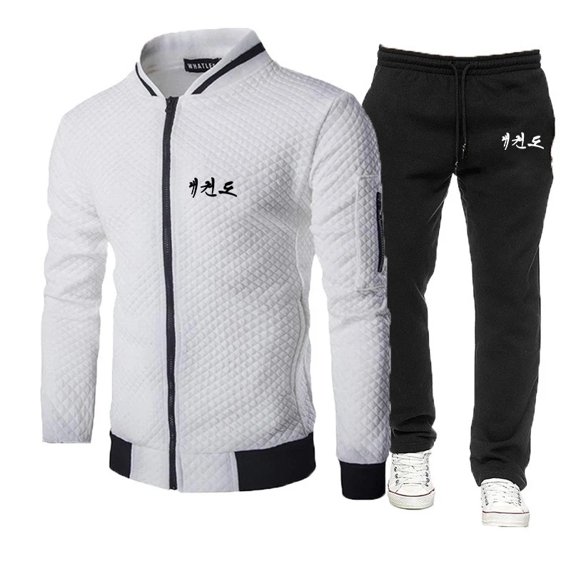 2023 Men WTF World Taekwondo Federation Print New Autumn Hoodie Tracksuit Hooded Sweatshirt+Panting Pullover Sportswear Suit 4
