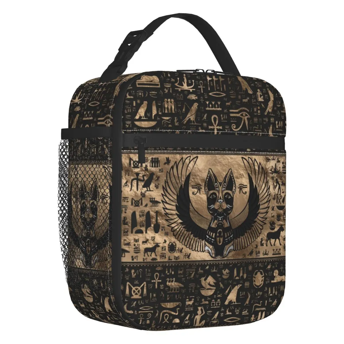 

Egyptian Cat Goddess Bastet Resuable Lunch Box Multifunction Ancient Egypt Symbol Cooler Thermal Food Insulated Lunch Bag Office