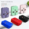 Three In One Charging Cable Roll Macaron Telescopic Storage Bracket Micro Lightning TYPE-C Charging Cable Organization Tools 1