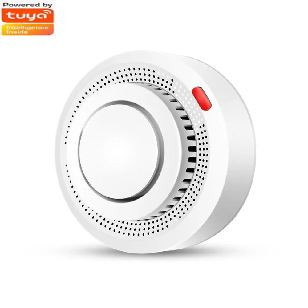 Tuya-Sensor de humo inteligente WiFi/Zigbee, Detector de humo de protección contra incendios, sistema de seguridad de so