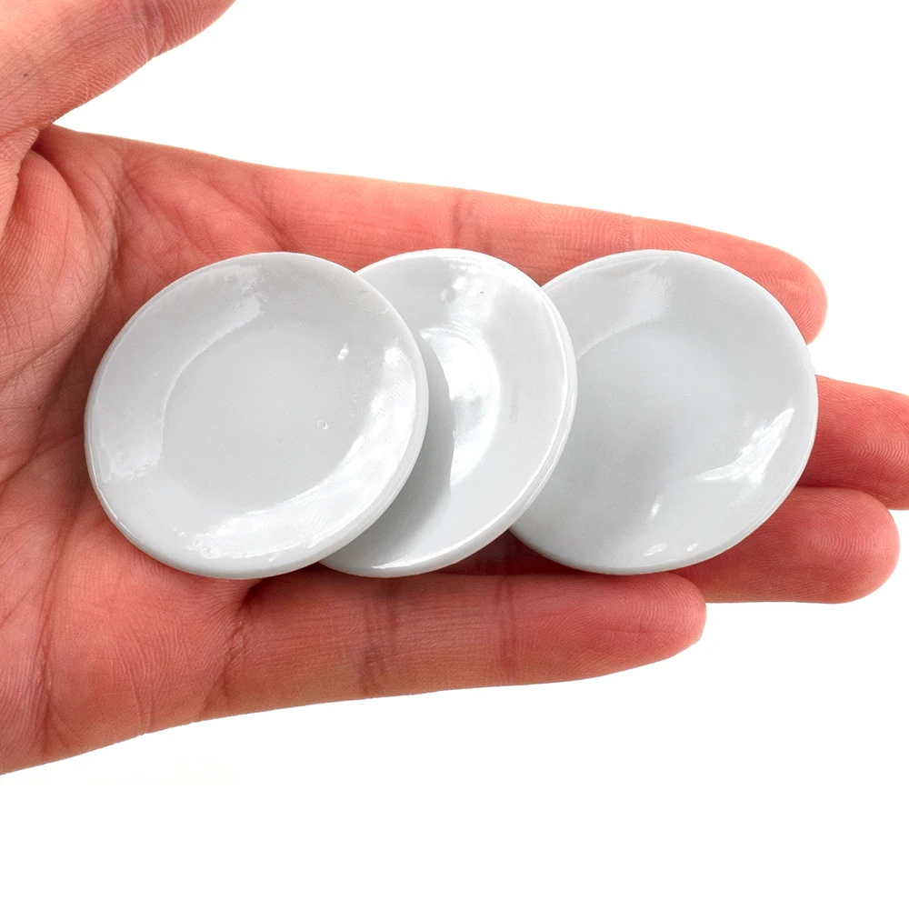 3Pcs 1/12 Dollhouse Miniature Ceramic Food Plate Mini Kitchen Disk Model Toys for Doll House Accessories Decoration tap water purifier kitchen faucet filter washable ceramic filter mini water filter transparent stain visible