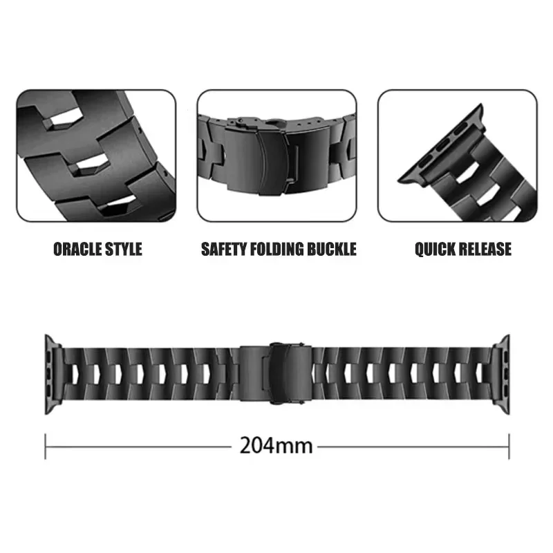 Oracle Titanium Metal Strap for Apple Watch Ultra 9 8 7 49mm 45mm 41mm Light Bracelet for IWatch 6 5 4 SE 44mm 40mm 42mm Correa