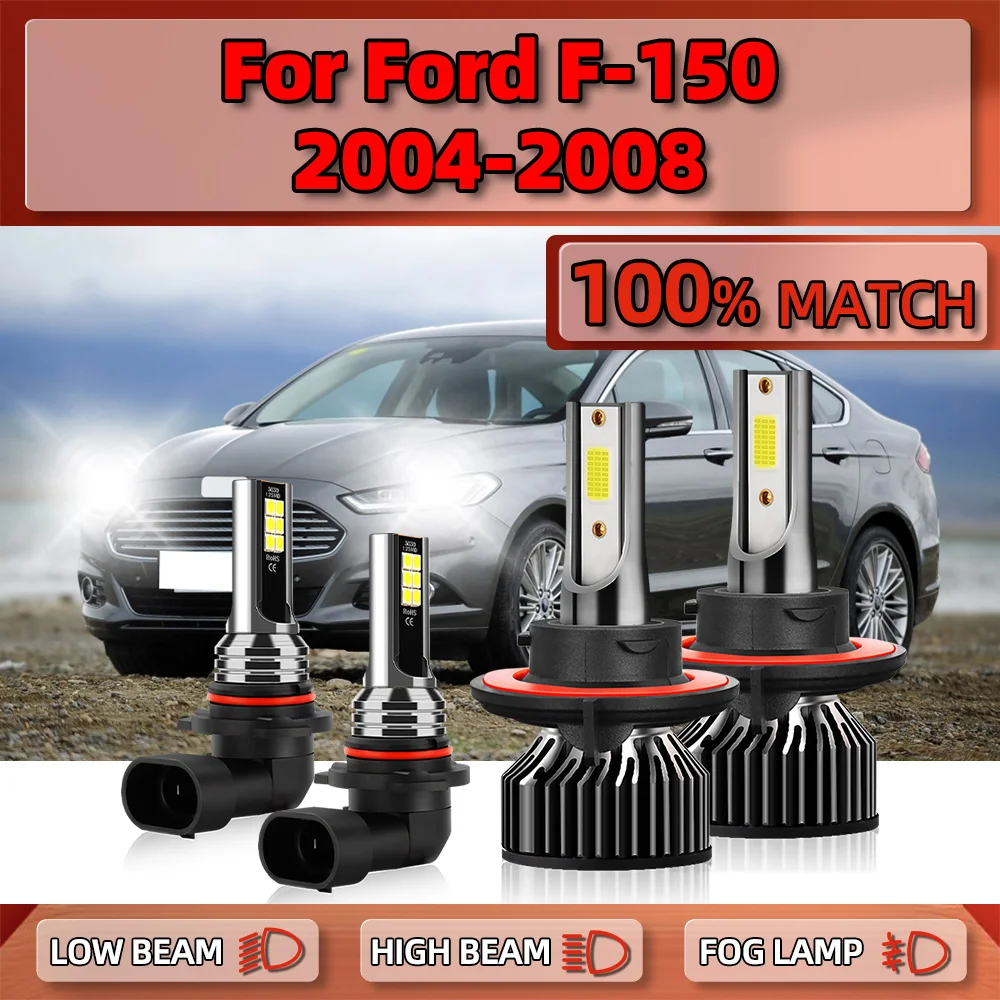 

H13 LED Headlight 40000LM Auto Headlamp 6000K White Car Fog Lamps Plug and Play 12V For Ford F-150 2004 2005 2006 2007 2008