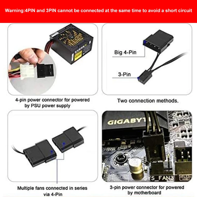 Cooling Fan 80mm 90mm 120mm 8cm 8025 DC 12v 3pin 4pin Brushless Computer Cooling Fan for Computer Case GPU CPU Cooler Radiator