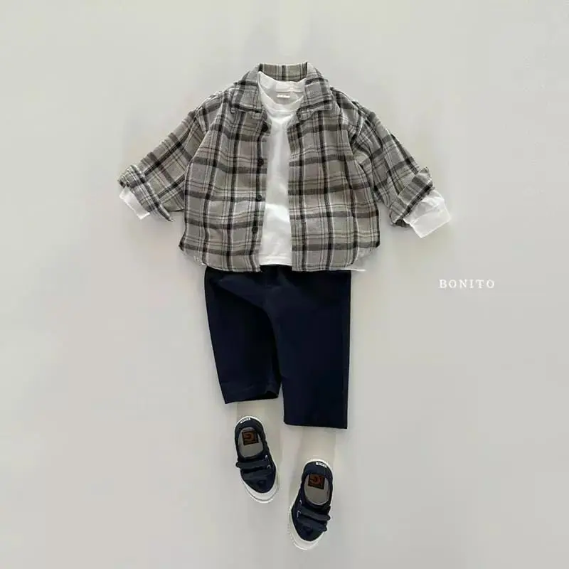 Baby Clothing Spring Shirt Korean Style Boy Plaid Cardigan Lapel Shirt Casual Simple Long Sleeve Kids Fashionable Plaid