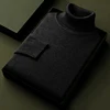 Autumn Mens High Quality Knitted Turtleneck Sweater Winter Long Sleeve Breathable Pullover Large Solid Color Warm Streetwear 2