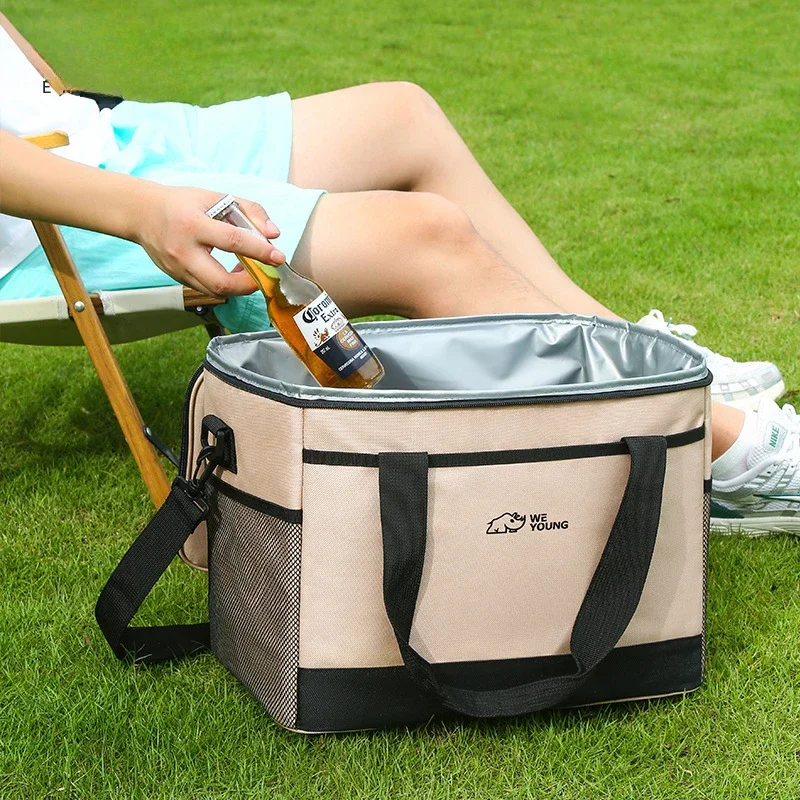Picnic Cooler Bag Leakproof Camping Cooler with Removable Shoulder Strap Keep Cold/Fresh/Warm 18L 30L
