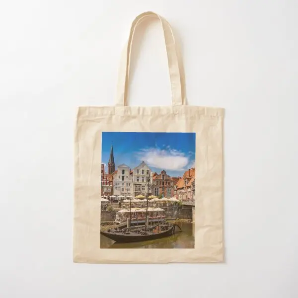 

Dowtown Luneburg Cotton Canvas Bag Printed Fashion Designer Foldable Women Ladies Shopper Handbag Tote Reusable Grocery Casual