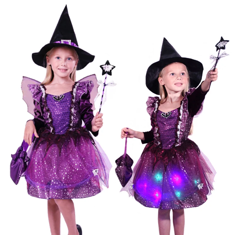 

Halloween Disguised Party Children Vampire Bat Witch Dress Carnival Girl Cosplay Demon Ghost Stage Play Masquerade Costume Props